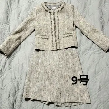 유치원 입원, 입학 그레이 계열 트위드 9호 셋업 노카라 자켓