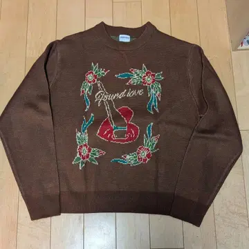 일본제 REBELLIOUS BEHAVIOR 디자인 니트 스웨터 L