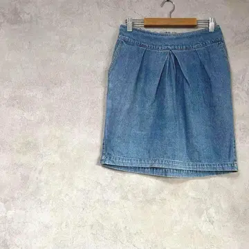 차오패닉 데님 스커트 미니 기장 파랑 사다리꼴 센터 턱 봄/여름