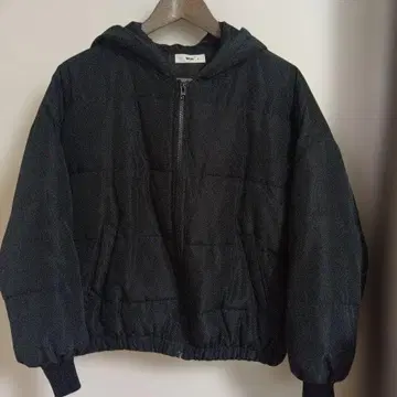 WEGO 후드 부착 블랙 다운 자켓 S