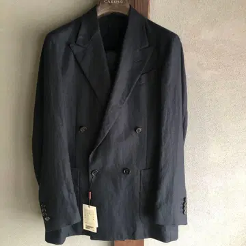 CARUSO butterfly linen navy 더블 수트