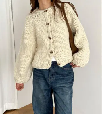 El mar 울 혼방 로우 게이지 가디건 캐널진 CANALJEAN