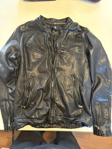 Mens Bigi 블랙 라이더 자켓