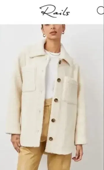 rails Jacket Ivory Teddy 보아 코트
