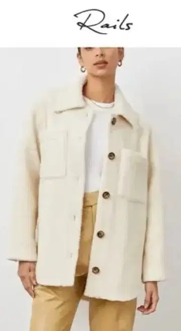 rails Jacket Ivory Teddy 보아 코트