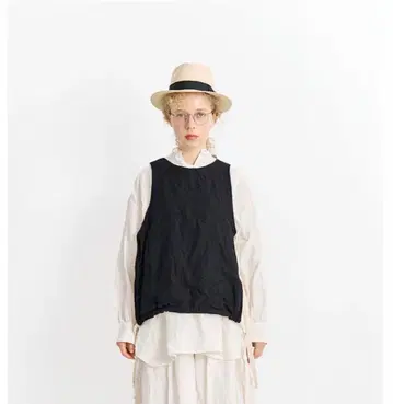 vc2804 울 린넨 리버서블 베스트 BK