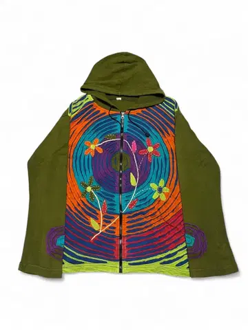 90s colorful patchwork zip hoodie 후드티
