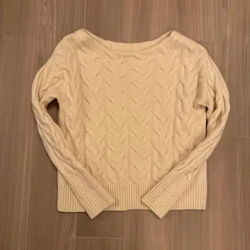 IENA 케이블 짜임 아이보리 스웨터 긴팔