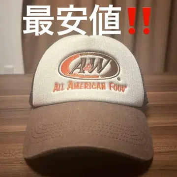 A&W 로고 캡 브라운/화이트(종이 봉투 포함)