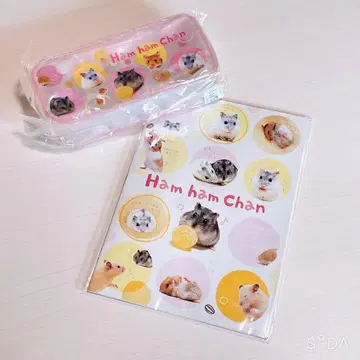 햄햄짱 문구 세트 산엑스 노트 클리어 파우치 헤이세이 레트로