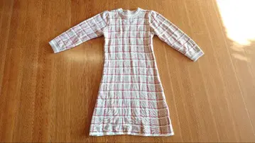 체크 무늬 니트 원피스 (긴팔)