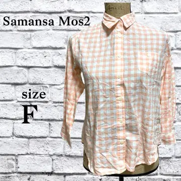 P96 사만사 모스모스 [ F ] 체크 셔츠 가슴 포켓 프론트 오픈 버튼