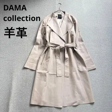 새상품급 다마 컬렉션 레어 양가죽 램 가죽 가운 코트 벨트 베이지