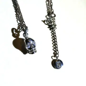 스컬 펜던트 목걸이 실버