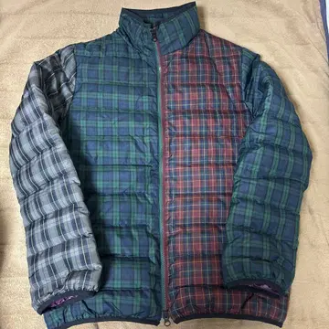 유나이티드 애로우즈 체크 무늬 다운 자켓 L 사이즈 크레이지 패턴