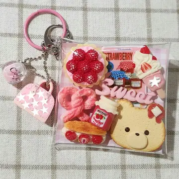 가챠 채움 파우치 곰돌이 스트로베리 컬러