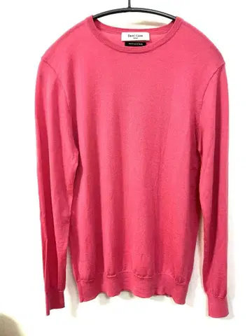 미사용 데밀크스 빔즈 크루넥 니트 핑크 울 100%