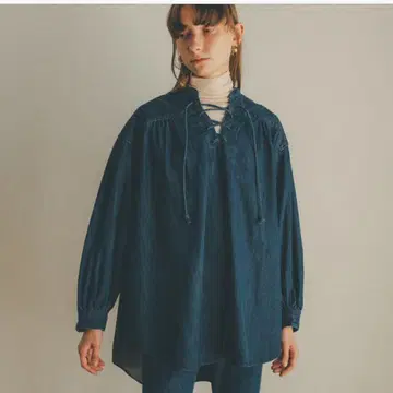 CLANE LACE UP DENIM TOPS