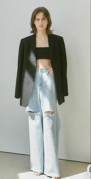 히구치 카오리 x YANUK 크러쉬 와이드 팬츠