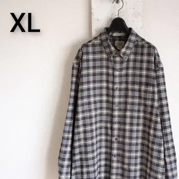 구제 의류 엘엘빈 L.L Bean 플란넬 셔츠 체크 무늬 그레이 XL
