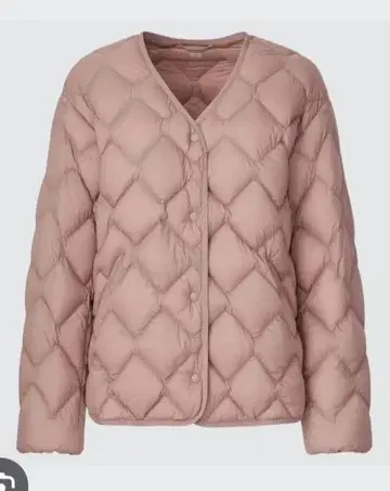 유니클로 울트라 라이트 다운 릴랙스 자켓 핑크 L 사이즈