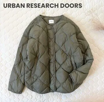 어반 리서치 도어스 라이트 다운 퀼트 숏 블루종 카키