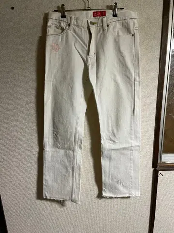 X-girl 화이트 스트레이트 데님 사이즈 1