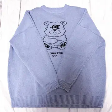 OY 니트 곰 스카이블루