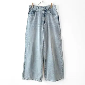새상품급 Omekashi 드로스트 컬러 데님 스트레이트 와이드 루즈핏