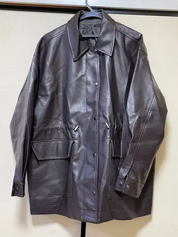 RAMF 가죽풍 자켓 인조 가죽 블루종 오버 사이즈