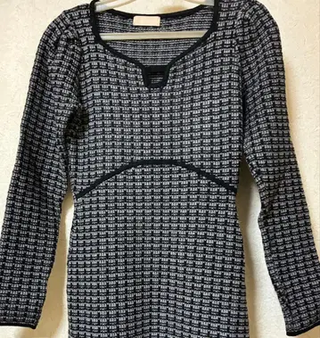 리젝시 바이컬러 트위드 니트 원피스