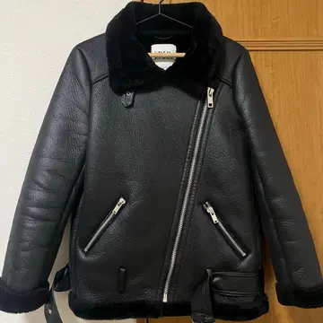 ZARA 블랙 가죽 라이더 자켓