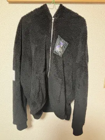 플리스 자켓 블랙 곰 자수 포함