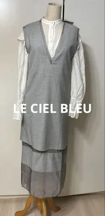 택 포함 새상품 LE CIEL BLEU 시어 콤보 드레스