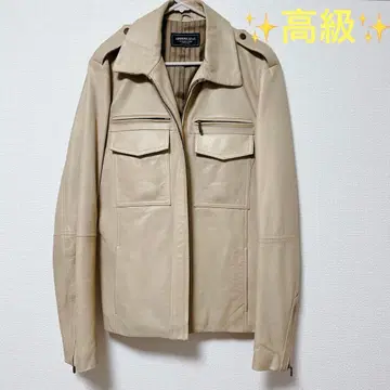 고급 adent-zear 베이지 가죽 자켓