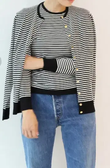 [ Deuxieme Classe ] FF30 보더 니트 가디건