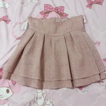 미셸 마카롱 슬림 레그 스커트 핑크 트위드