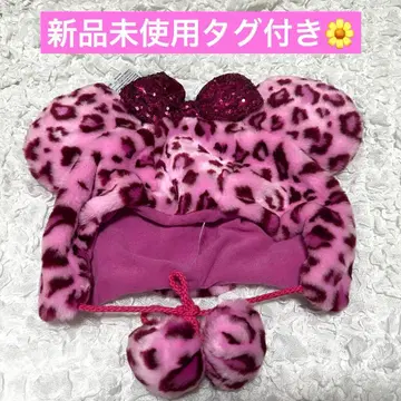 디즈니 팬 캡 레오파드 무늬 핑크