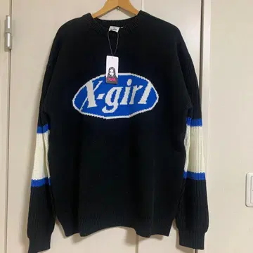 미사용 새상품 x-girl 로고 니트