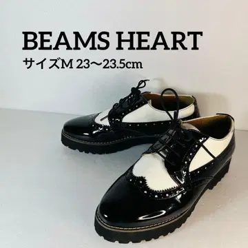 [ 새상품급 ] BEAMS 통굽 스펙테이터 슈즈 M 에나멜 블랙 화이트