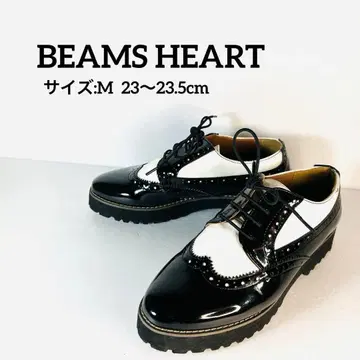 [ 새상품급 ] BEAMS 통굽 스펙테이터 슈즈 M 에나멜 블랙 화이트