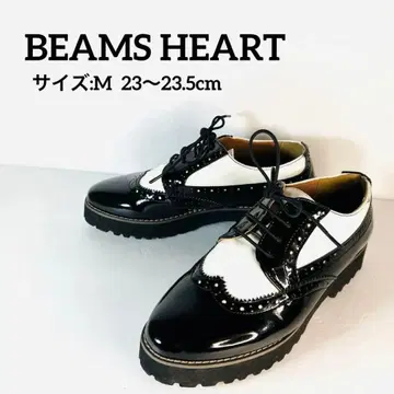 [ 새상품급 ] BEAMS 통굽 스펙테이터 슈즈 M 에나멜 블랙 화이트
