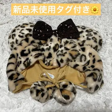 디즈니 팬캡 레오파드 무늬 브라운 베이지