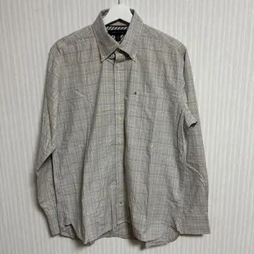 E5447 타미힐피거 체크 무늬 긴팔 셔츠 구제 의류