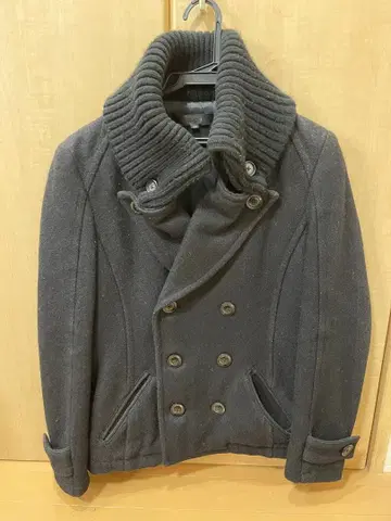 MIDAS 더블 브레스트 피 코트