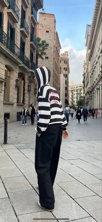 HYSTERIC GLAMOUR 보더 니트 집업 후드티