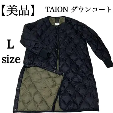[ 새상품급 ] TAION 타이온 노카라 퀼팅 다운 코트 블랙 L 사이즈