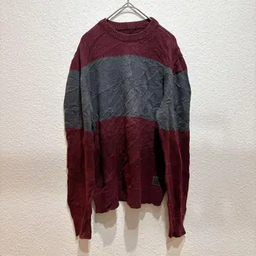 GUESS 보르도 그레이 긴팔 니트 스웨터