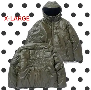 X-LARGE 후드 부착 다운 자켓 S 올리브색