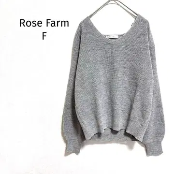 로즈퍼머 니트 스웨터 라메 믹스 실버 그레이 루즈핏 긴팔